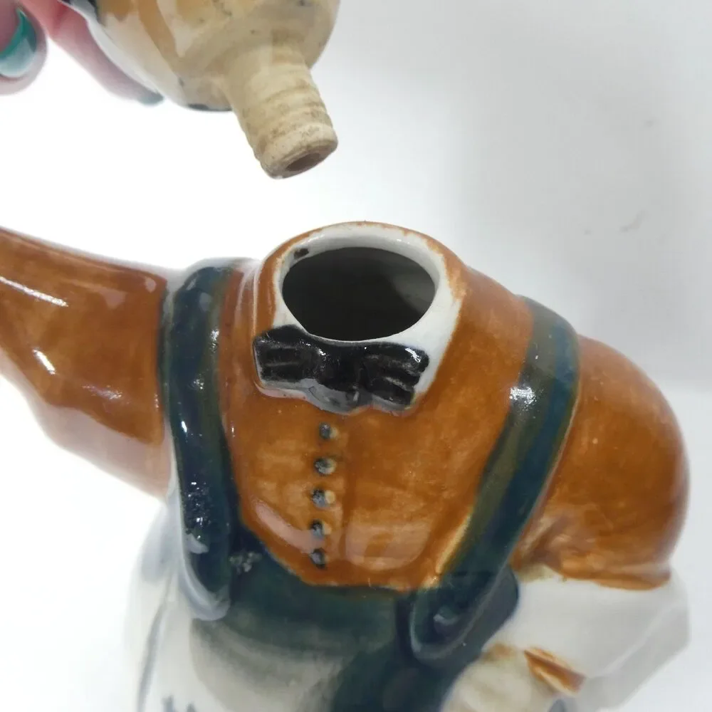 Figural Decanter Bottle Japan Vintage Waiter Bartender Novelty Caricature MCM